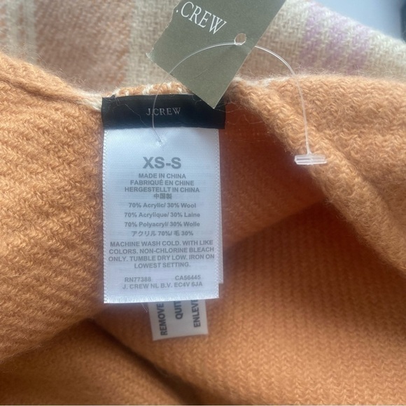 J. CREW Reversible Plaid Wool Blend Wrap Poncho XS-S NWT Beautiful Color Warm - Picture 6 of 7